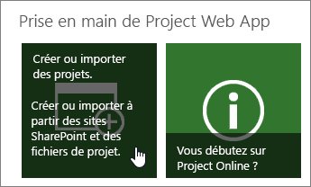 Créer ou importer des projets