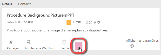 Cliquez sur le bouton points de suspension, puis sélectionnez Modifier.