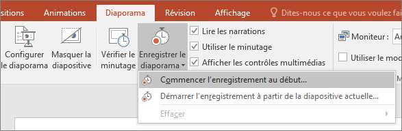 Bouton Enregistrer le diaporama dans PowerPoint