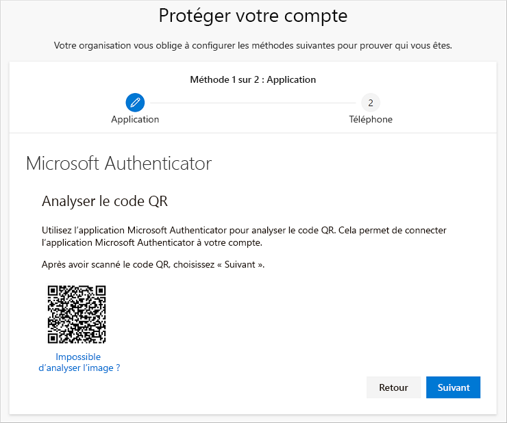 Scanner le code QR à l’aide de l’application Authenticator