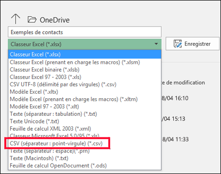 Enregistrez votre fichier Excel en tant que fichier CSV.