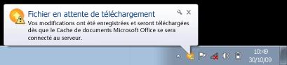 Notification contextuelle du Centre de téléchargement