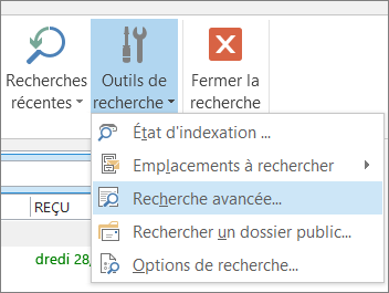 Recherche avancée sous les outils de recherche