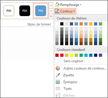 Commande Contour de forme