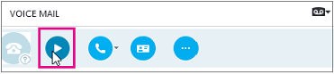 Bouton Lire le message vocal dans Skype Entreprise.