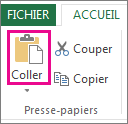 Commande Coller dans le groupe Presse-papiers