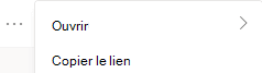 Plus d’options dans Microsoft Teams pour copier un lien.