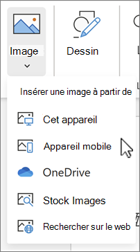 Image pour l’insertion à partir d’un appareil mobile