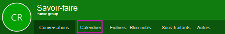 Bouton Calendrier sur le ruban groupes dans OWA