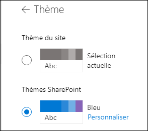 Sélectionner un nouveau thème pour votre site SharePoint