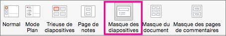 PowerPoint pour Mac - Commande Masque des diapositives