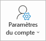 Bouton Paramètres du compte Outlook