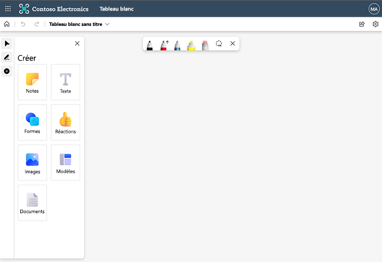 Outils de création de tableau blanc