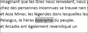 Sélectionnez le texte à rechercher.