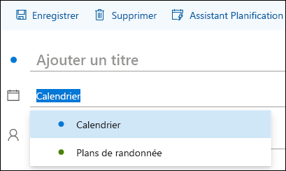 Une capture d’écran du nom du calendrier des détails de l’événement