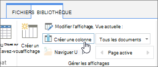 Lien créer une colonne dans la bibliothèque SharePoint Online