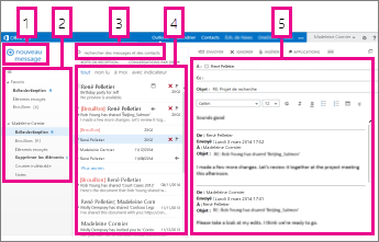 Courrier dans Outlook Web App