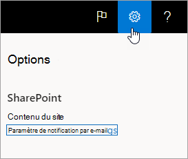 Paramètres de notification par courrier électronique