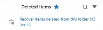 Sélectionnez Récupérer les éléments supprimés de ce dossier pour afficher le dossier Éléments récupérables.