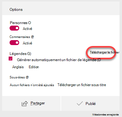 Sélectionnez le lien Télécharger le fichier