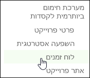 הפעלה מהירה של מרכז הפרוייקטים