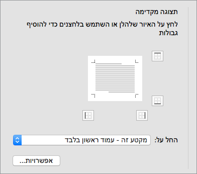 התיבה 'תצוגה מקדימה' בתיבת הדו-שיח 'גבולות והצללה' מוצגת