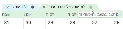 לחץ על החץ 'תצוגה במצב זה-לצד-זה'