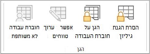 הסרת הגנת גיליון