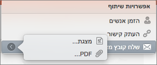 שיתוף אפשרויות דואר אלקטרוני ב- PPT for Mac