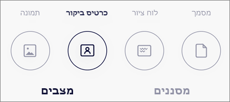 אפשרויות מצב עבור סריקות תמונה ב-OneDrive עבור iOS