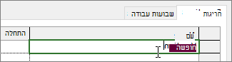 הכרטיסיה 'חריגים'