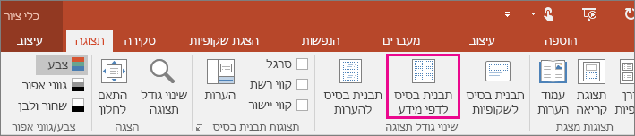 מציג את 'הצג את תבנית הבסיס לדפי מידע' ב- PowerPoint