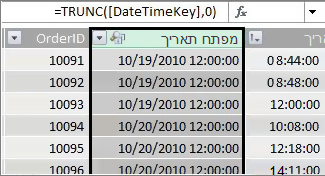 העמודה DateKey