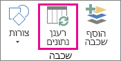 רענן נתונים בכרטיסיה 'בית'