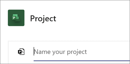 צילום מסך של תיבת הדו-שיח 'פרוייקט' ב- Teams, מתן שם לפרוייקט חדש