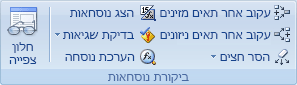 הקבוצה 'ביקורת נוסחאות' בכרטיסיה 'נוסחאות'