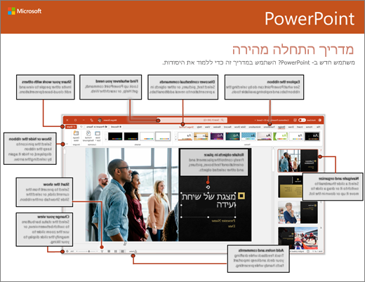 מדריך התחלה מהירה של PowerPoint 2016 ‏(Windows)