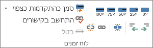 הקבוצה 'לוח זמנים' בכרטיסיה 'פעילות'.