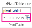 לחצן 'אפשרויות' בכרטיסיה 'נתח'