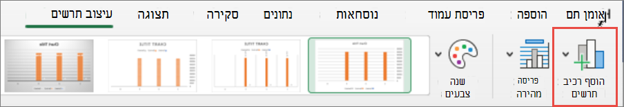 הוספת רכיב תרשים ב- Mac