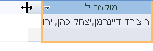 שינוי גודל של שדה מרובה ערכים