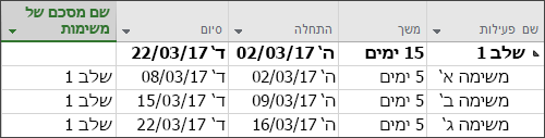 העמודה 'שם פעילות ערסל'