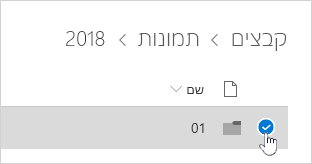 בחירת תיקיה של OneDrive