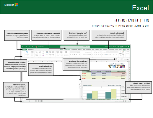 מדריך התחלה מהירה של Excel 2016 ‏(Windows)