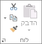 הקבוצה 'לוח' בכרטיסיה 'בית'