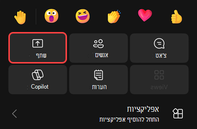 תפריט בפגישה עם אפשרויות להתחיל בהקלטה, להכניס את עצמך למצב המתנה, שיחה לעצמך, לשתף, לקבל לוח חיוג, או לכבות שיחת וידאו נכנסת.