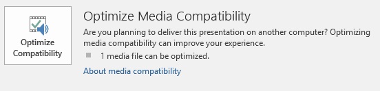 gumb Optimiziraj kompatibilnost u programu PowerPoint