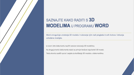 Snimka zaslona s prikazanom naslovnicom 3D predloška programa Word