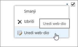 Istaknut je izbornik za uređivanje web-dijela