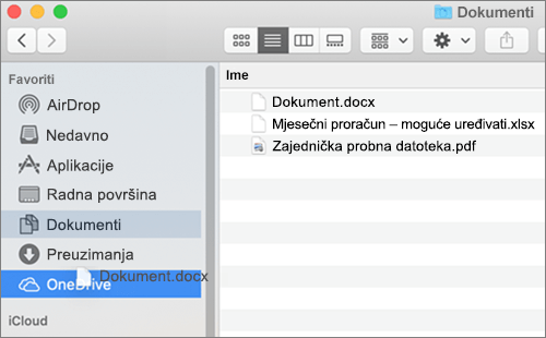 Mac Finder window showing drag-and-drop to move files